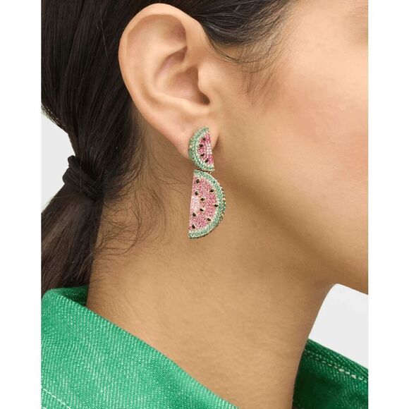 ๐ BAUBLEBAR Crystal WatermelonโSlice Drop Statement Earrings NEW IN BOX - Picture 4 of 14